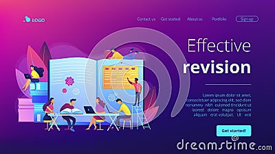 Revision week concept landing page Vector Illustration