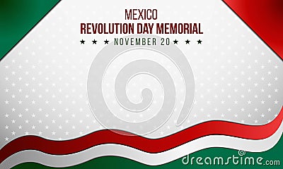 Mexico Revolution Day Memorial Background Design. November 15. November 20. Premium and luxury greeting card Vector Illustration