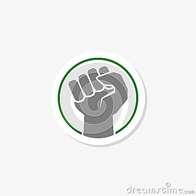 Revolution fist logo design, hand clenched sticker icon Stock Photo