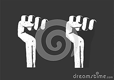 Revolution hand fist up as freedom power vector flat, propaganda rebel protest sign, radical strike concept, victory Vector Illustration