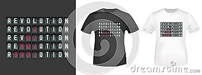 Revolution - LOVE fashion slogan for t-shirt print, applique, badge, tee stamp, label clothing, jeans, and casual wear Vector Illustration