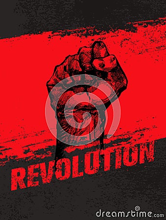 Revolution Social Protest Creative Grunge Vector Concept. Freedom Illustration on Rough Grunge Background Vector Illustration