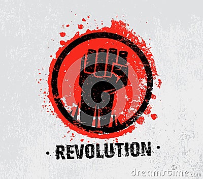 Revolution SocialProtest Creative Grunge Vector Concept on Rough Grunge Background Vector Illustration