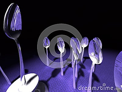 Revolution of Spoons Stock Photo