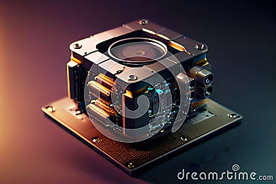 A revolutionary computer device that uses quantum mechanics principles to perform complex calculations at incredible Cartoon Illustration