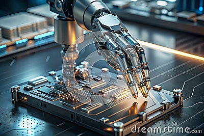 Revolutionizing Automation The Advanced Robotic Hand Precision Gripping Dexterous Manipulation and the Future of Stock Photo