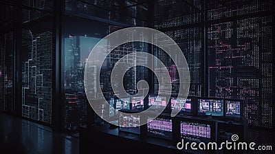 Revolutionizing Skyscraper Energy Usage with AI and ChatGPT Algorithms Stock Photo