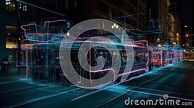 Revolutionizing Transit: AI Algorithms Transforming Rush Hour Routes Stock Photo