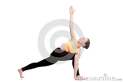 Revolved Side Angle yoga Pose Stock Photo