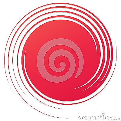Revolved whirlpool, whirlwind design element. Radial shape with rotation, gyre effect. Curvy burst lines Vector Illustration