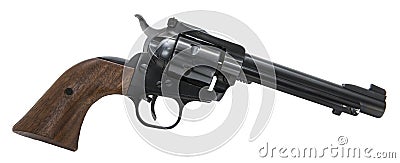 Revolver firearm western six shooter pistol handgun gun defense Stock Photo