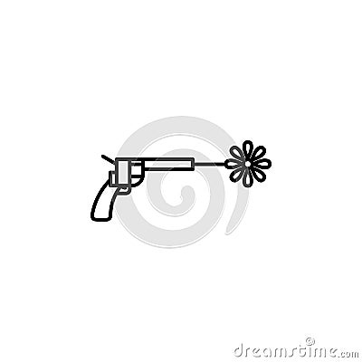 revolver with a flower icon. Element of peace icon for mobile concept and web apps. Thin line revolver with a flower icon can be u Stock Photo