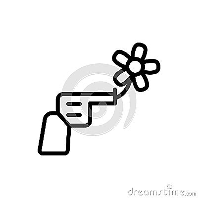 Revolver, flower icon. Simple line, outline vector elements of flower children icons for ui and ux, website or mobile application Stock Photo