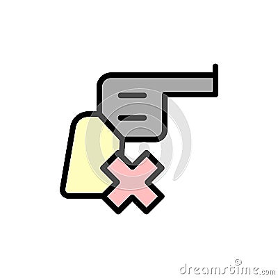 Revolver, prohibit icon. Simple color with outline vector elements of flower children icons for ui and ux, website or mobile Stock Photo
