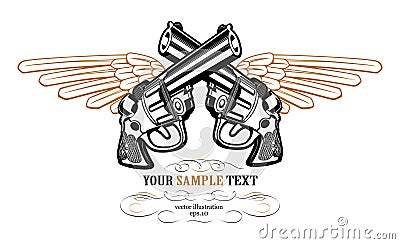 Revolver wing icon Vector Illustration