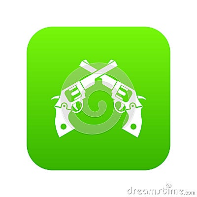 Revolvers icon digital green Vector Illustration