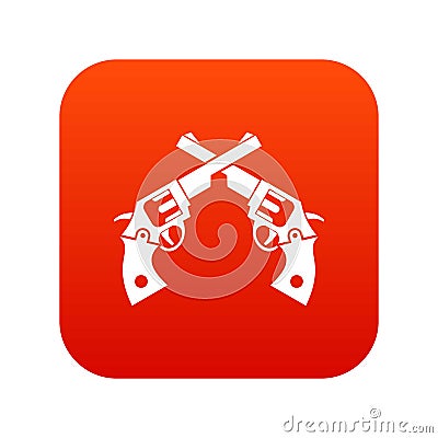 Revolvers icon digital red Vector Illustration