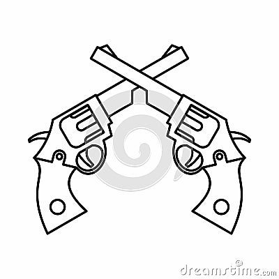 Revolvers icon, outline style Vector Illustration