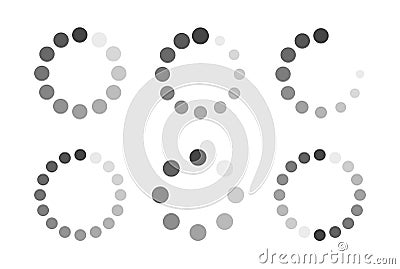 Revolving load circle icon in gray tones. Vector Illustration