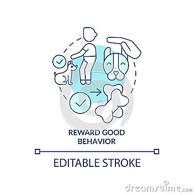 Reward good behavior turquoise concept icon Cartoon Illustration