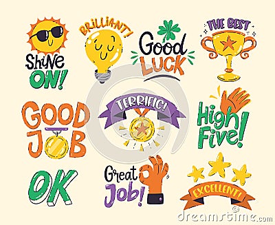 Reward Label and Badges Collection Vector Illustration