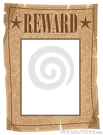 Reward Poster Vector Illustration