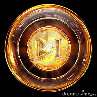 Rewind Forward icon amber Stock Photo