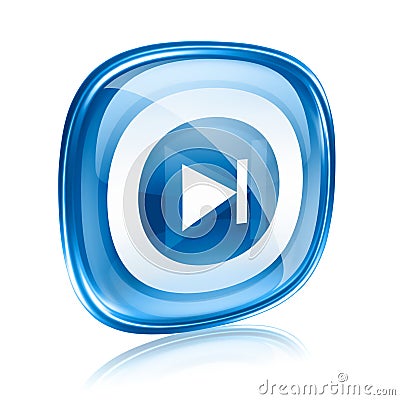 Rewind Forward icon blue glass Stock Photo