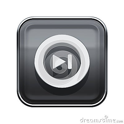 Rewind Forward icon glossy grey. Stock Photo