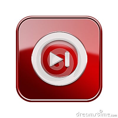 Rewind Forward icon glossy red. Stock Photo