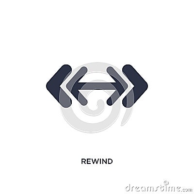 rewind icon on white background. Simple element illustration from arrows 2 concept Vector Illustration