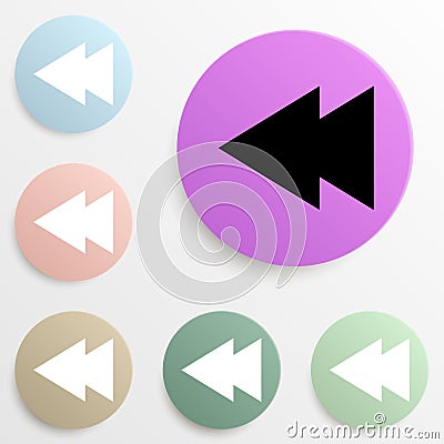 rewind sign badge color set. Simple glyph, flat vector of web icons for ui and ux, website or mobile application Stock Photo