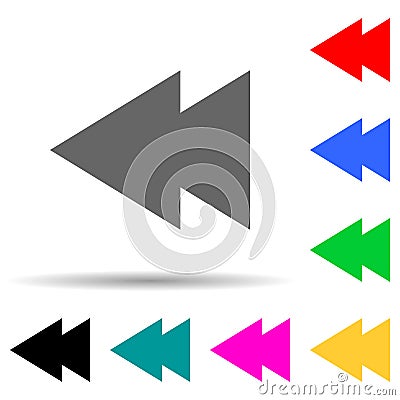 rewind sign multi color style icon. Simple thin line, outline vector of web icons for ui and ux, website or mobile application Stock Photo