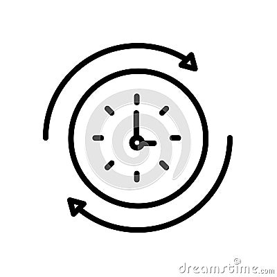 Rewind time icon isolated on white background Vector Illustration