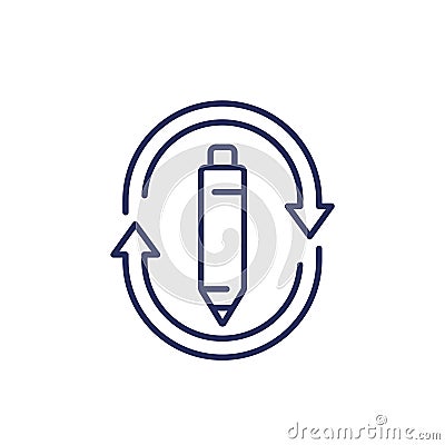 rewrite line icon on white Vector Illustration