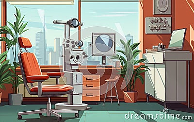 ophthalmologist office interior realistic vector Generative AI Stock Photo