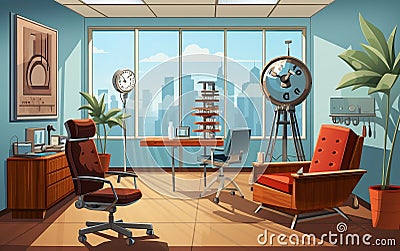 ophthalmologist office interior realistic vector Generative AI Stock Photo