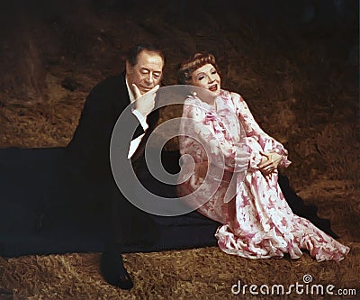 Rex Harrison & Claudette Colbert in Washington, DC in 1977 Editorial Stock Photo