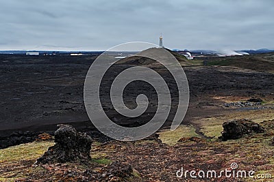 Reykjanes lighthouse in a Iceland Stock Photo