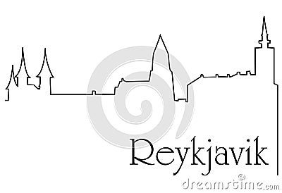 Reykjavik capital city Vector Illustration