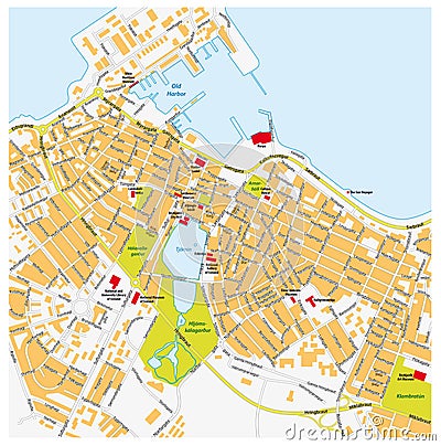 Reykjavik city map Stock Photo