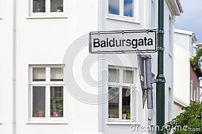 Typical Icelandic architecture in the city center, Reykjavik, Iceland Editorial Stock Photo