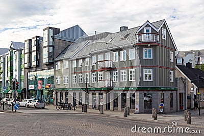 Typical Icelandic architecture in the city center, Reykjavik, Iceland Editorial Stock Photo