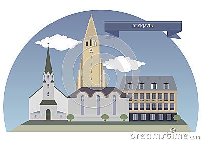 Reykjavik, Iceland Vector Illustration