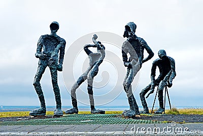 Reykjavik, Iceland - July, 2008: Modern sculpture of jazz band Editorial Stock Photo