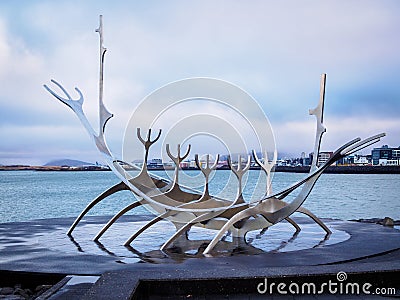 Sun Voyager sculpture by Jon Gunnar Arnason Editorial Stock Photo