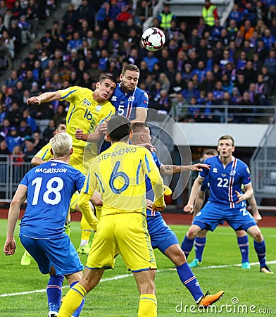 World Cup 2018 Qualifying: Iceland v Ukraine in Reykjavik Editorial Stock Photo