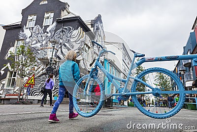 Bicycle friendly ReykjavÃ­k is the capital and largest city of Iceland Editorial Stock Photo