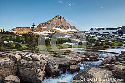 Reynolds Mountain at Logan Pass, Glacier National Park Stock Photo