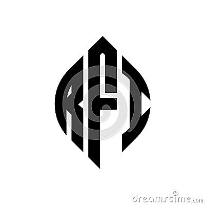 RFI circle letter logo design with circle and ellipse shape. RFI ellipse letters with typographic style. The three initials form a Vector Illustration
